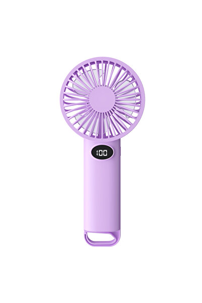 choice2 Purple Portable Handheld Small Fan LCD Display with 6-Speed Wind Powe...