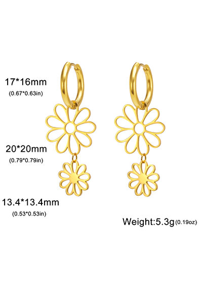 Choice B Gold Skyrim Hollow Solid Nine Petal Flower Pendant Stainless Steel E...