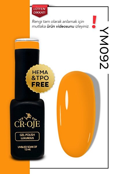 CROJE KALICI OJE Kalıcı Oje Ym092 Neon Turuncu (12 ML)