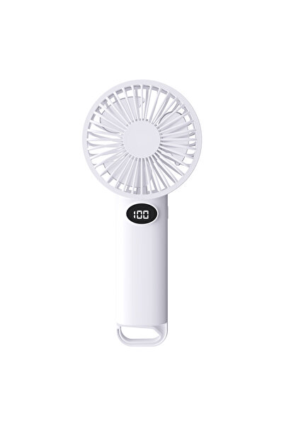 Choice1 white Portable Handheld Small Fan LCD Display with 6-Speed Wind Power...