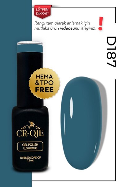 CROJE KALICI OJE Kalıcı Oje Koyu Mavi - D187 (12 ML)