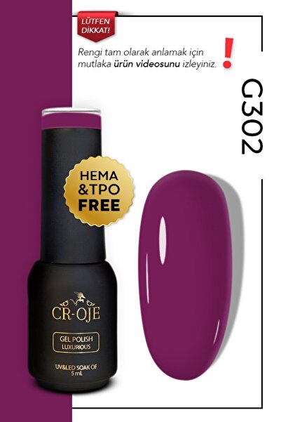 CROJE KALICI OJE Kalıcı Oje G302 - Koyu Mor ( 5 ml)