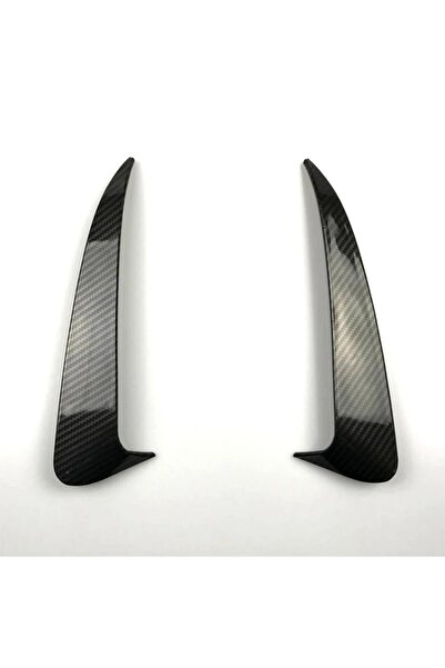 Choice1 Carbon Fiber Look Pair Rear Vent Trim Bumper Trim Lip Side Canards Fi...