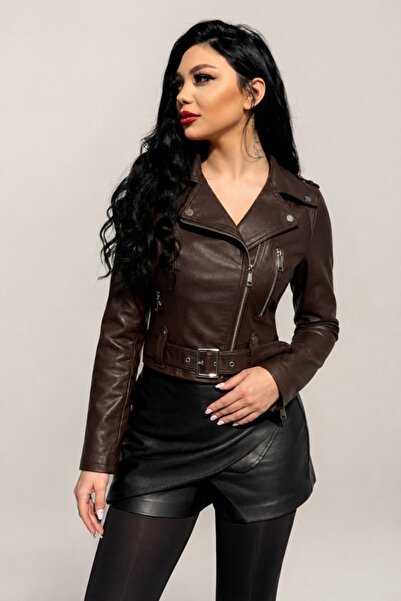 FashionForYou Jachetă scurtă Costa Rika, - piele, cu închidere laterală și cu...