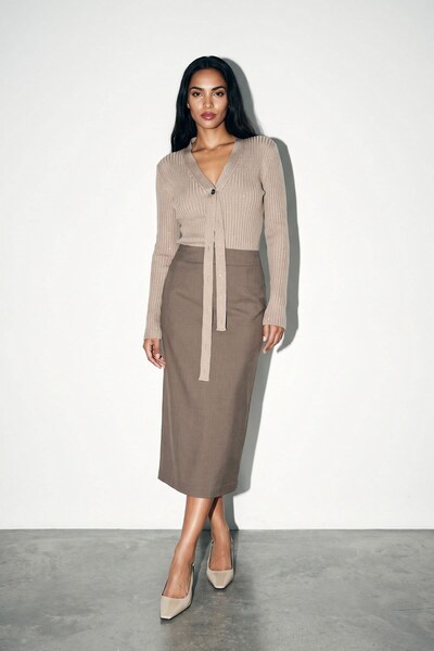Setre Mink Full-Fit Midi Pencil Skirt