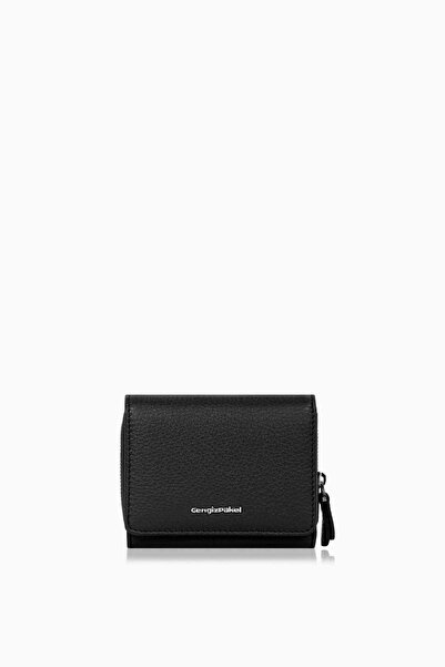 CENGİZ PAKEL Genuine Leather Women's Wallet-Portfolio 65210-Black