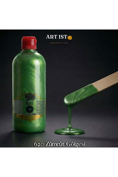 ART IST DAZZLE Metalik Sedefli ve Vernikli Su Bazlı Akrilik Boyalar 500ml | 6...
