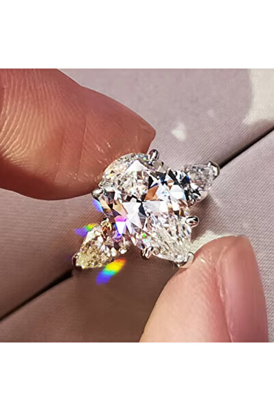 Choice 10 F717 Huitan Luxury Crystal Water Drop CZ Rings Women Proposal Engag...