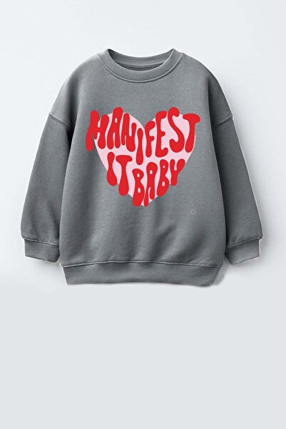 Monila Girl's 3 Thread Fabric Printed Cotton Sweatshirt