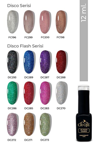 CROJE KALICI OJE Kalıcı Oje(15 ADET) 12 ml Disco/flash Kalıcı Oje Seti