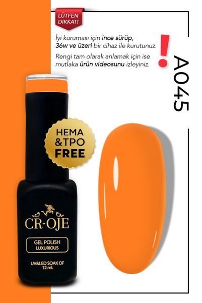 CROJE KALICI OJE Kalıcı Oje A045 - Turuncu (12 ml.)