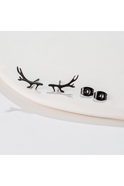 Choice GED664B 1 Pair Trendy Cute Deer Horn Stud Earrings Stainless Steel Ant...