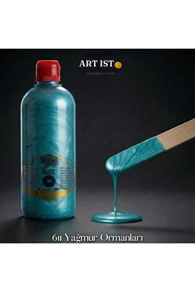 ART IST DAZZLE Metalik Sedefli ve Vernikli Su Bazlı Akrilik Boyalar 500ml | 6...