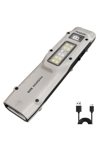 Choice White EDC Tactical Rechargeable Flashlight,Dual-Switches LED Flashligh...