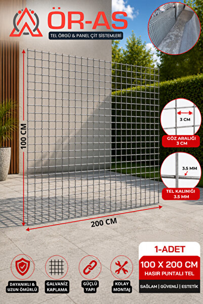 ÖR-AS TEL ÖRGÜ & PANEL ÇİT SİSTEMLERİ Hasır Tel-( 3 x 3 Göz Aralıklı - 3.50 m...