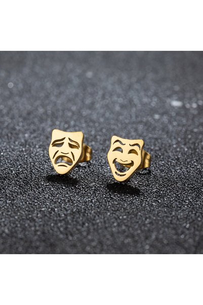 Choice GED436G 1Pair Creative Funny Mask Stud Earrings for Men Women Couple E...