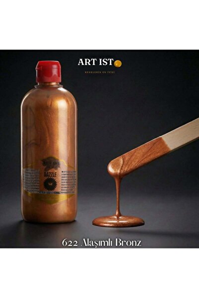 ART IST DAZZLE Metalik Sedefli ve Vernikli Su Bazlı Akrilik Boyalar 500ml | 6...