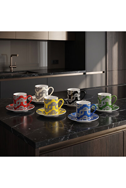 Jumbo Flowline 6-Person Coffee Cup Set