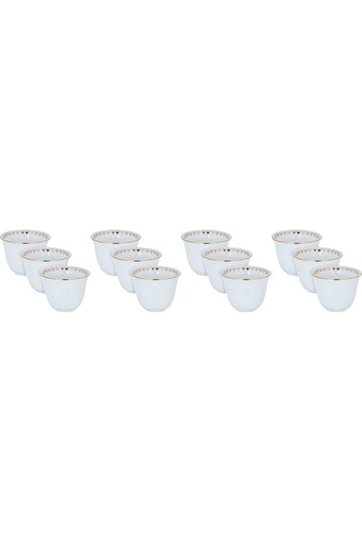 Alsaif Gallery Al Saif Gallery porcelain coffee cup set, 12 pieces - white
