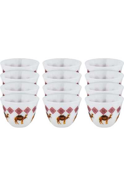 Alsaif Gallery Al Saif Gallery Arabic coffee cups set, 12 pieces - white