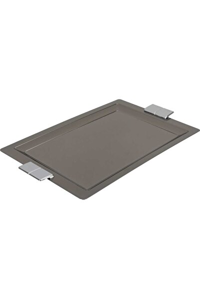Alsaif Gallery Al Saif Gallery Steel Serving Tray, 43x27.8x1.6 cm - Glossy Bl...