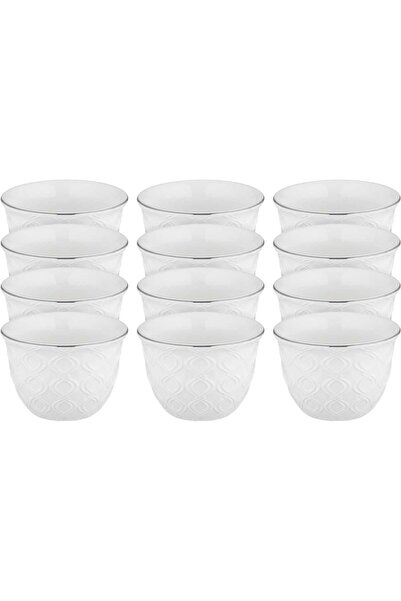 Alsaif Gallery Al Saif Gallery Saudi Porcelain Coffee Cup Set, 12 Pieces - White