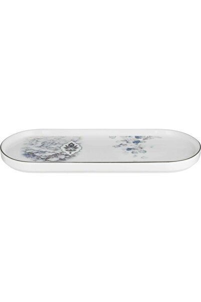 Alsaif Gallery Al Saif Gallery Porcelain Dessert Serving Dish, Silver Floral ...