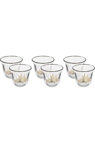 Alsaif Gallery Al Saif Gallery Harmony Glass Coffee Cup Set, 6 Pieces, 90 Ml,...