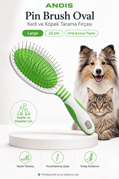 Andis Pin Brush Oval Kedi ve Köpekler için Hassas Tarama Fırçası Large