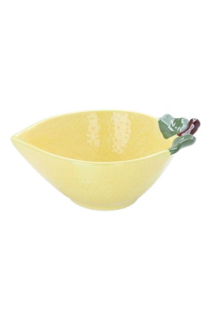 Alsaif Gallery Al Saif Gallery Porcelain Bowl, 15.8 x 12.6 x 6.9 cm, lemon sh...
