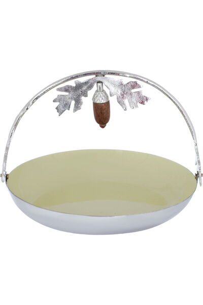Alsaif Gallery Al Saif Gallery Steel Serving Plate, 17.5 x 3 cm - Silver