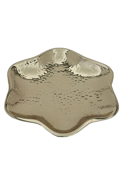 Alsaif Gallery Al Saif Gallery Steel Serving Plate, 13X13X1.8 Cm - Gold