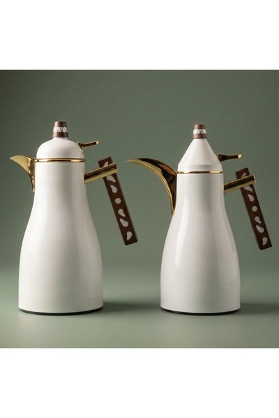 Alsaif Gallery Falwah Thermos Set, 2 Pieces, 1/1 Liter, Glass inner container...
