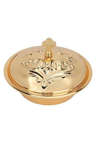 Alsaif Gallery Al Saif Gallery steel date, 11 cm, round,cover, engraved - gold