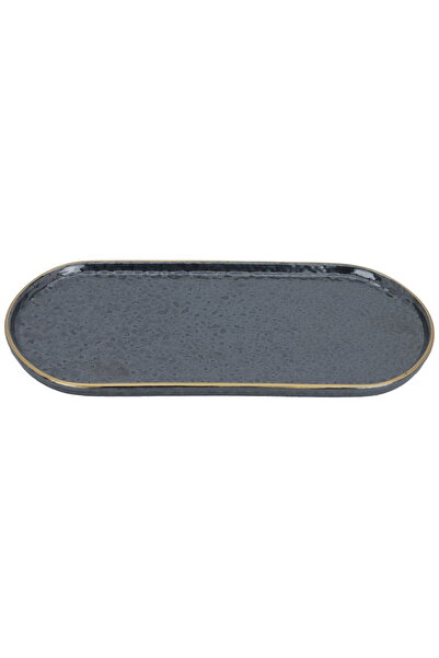 Alsaif Gallery Al Saif Gallery porcelain serving board, 27 cm, oval, with gol...