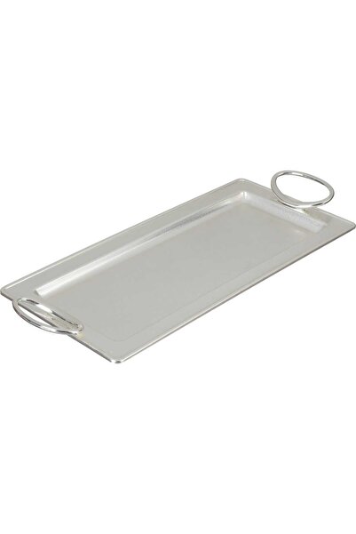 Alsaif Gallery Al Saif Gallery Steel Serving Tray, 40x18.5x2 cm - Silver