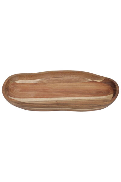Alsaif Gallery Al Saif Gallery Wooden Serving Plate, 40X19X5 Cm - Brown