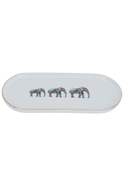 Alsaif Gallery Al Saif Gallery porcelain serving plate, 22 cm, oval, elephant...