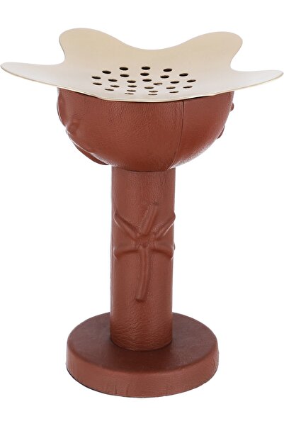Alsaif Gallery Steel Incense Burner, 13.5 x 13.5 x 17 cm - Golden Brown