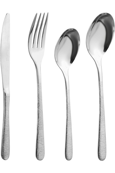 Alsaif Gallery Al Saif Gallery Stainless Steel Cutlery Set, 24 Pieces - Silver