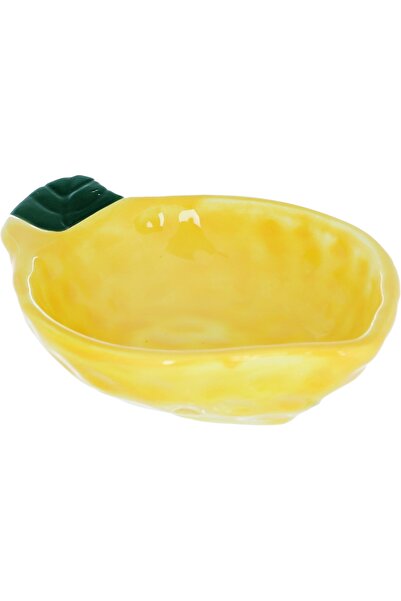Alsaif Gallery Al Saif Gallery porcelain serving plate, 13 x 8.8 x 3 cm, lemo...