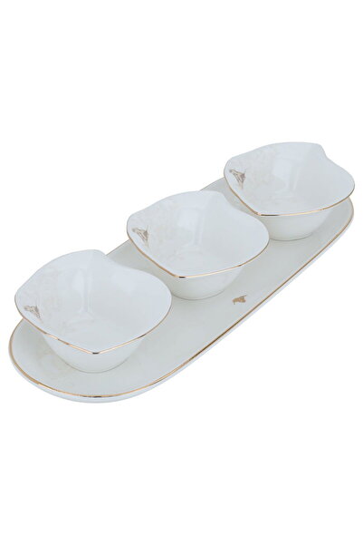 Alsaif Gallery Al Saif Gallery Porcelain Yogurt Set, with Oval Plate, 4.5 Inc...