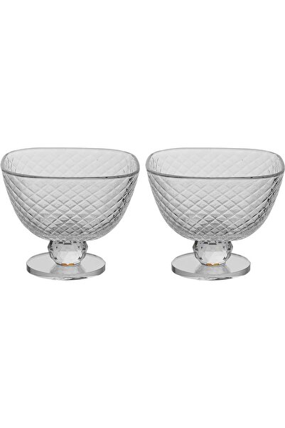Alsaif Gallery Al Saif Gallery Glass Serving Set, 10x10x8.3 cm, 2 pieces, bas...