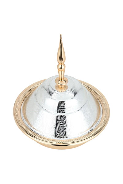 Alsaif Gallery Al Saif Gallery Steel Tamriya, 14x14x10 cm, with lid - silver ...