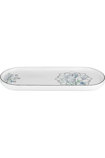 Alsaif Gallery Al Saif Gallery Porcelain Dessert Serving Dish, Sky Blue Rose ...