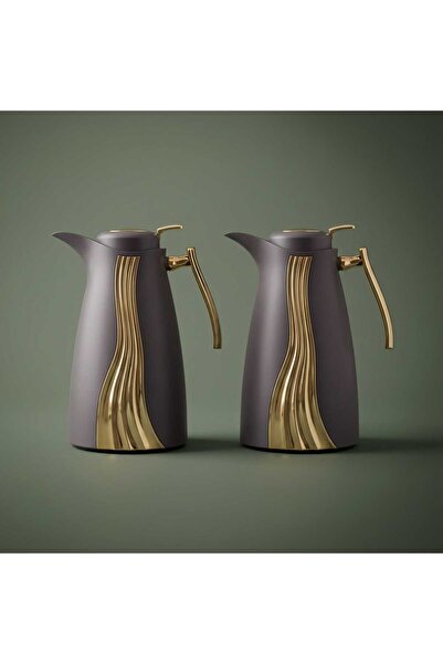 Alsaif Gallery Karma Saif Gallery Thermos Set, 1/1 Liter, 2 Pieces, Inner Gla...