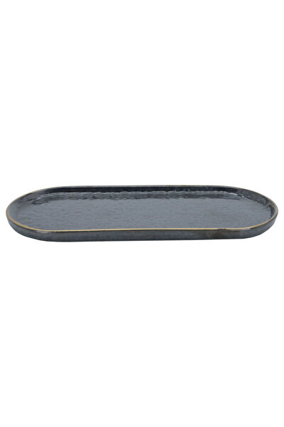 Alsaif Gallery Al Saif Gallery porcelain serving plate, 22 cm, oval, with gol...