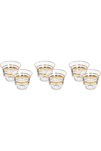 Alsaif Gallery Al Saif Gallery glass coffee cup set, 6 pieces, 90 ml - transp...