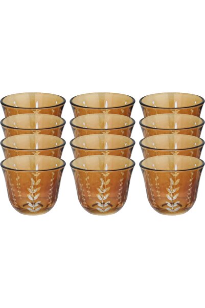 Alsaif Gallery Al Saif Gallery Saudi Coffee Cup Set Glass, 12 Pieces, Floral ...