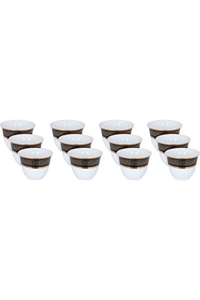 Alsaif Gallery Al Saif Gallery porcelain Arabic coffee cups set, engraved wit...